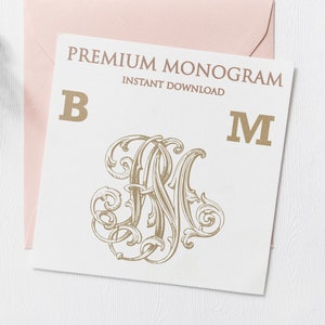 BM MB  Wedding Duogram, Wedding Monogram | Wedding Logo | Invitation Logo | Stationery Letterhead | Home Decor | Family Initials | Crest