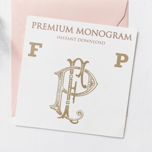 FP, PF Wedding Duogram, Wedding Monogram | Wedding Logo | Invitation Logo | Stationery Letterhead | Home Decor | Family Initials | Crest