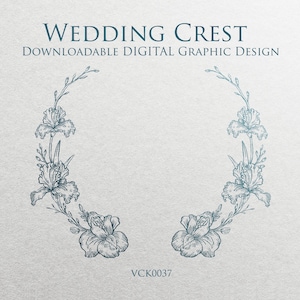 Stemma nuziale in stile vittoriano / Un design grafico vettoriale scalabile (SVG) pronto per il download per incorniciare il tuo monogramma o le tue iniziali - VCK0037