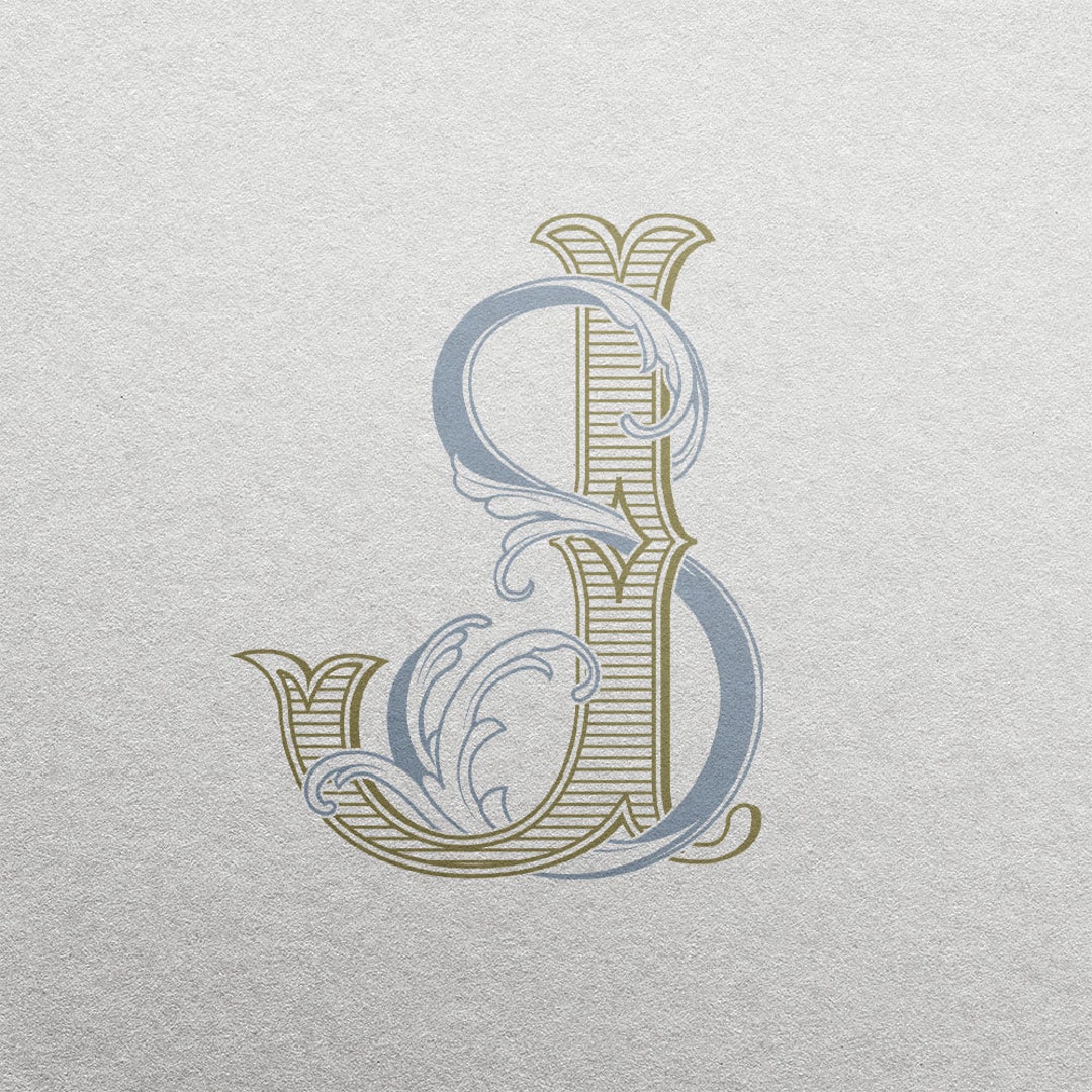 SJ Wedding Monogram: Color Editable Initial Logo (digital Download) - Etsy