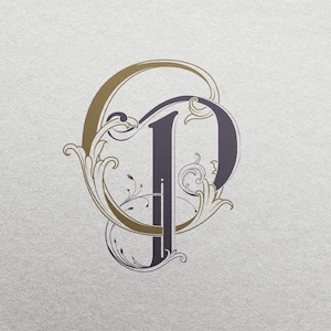 Wedding Monogram or Personal Logo with Initials PC | Color editable vector design for wedding invitations, personalized gifts, and decor
