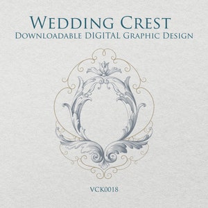 Crista de casamento estilo vitoriano | Um design gráfico vetorial escalável (SVG) pronto para download para enquadrar seu monograma ou iniciais - VCK0018