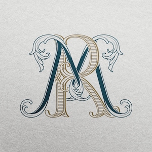 Wedding Monogram SVG - MR | Letters M & R are combined as a color editable logo for wedding invitations, personalized gifts, and decor