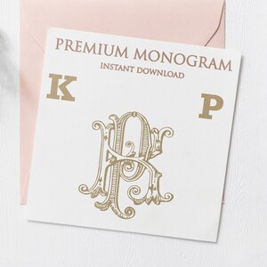 KP PK V.2 Wedding Duogram, Wedding Monogram | Wedding Logo | Invitation Logo | Stationery Letterhead | Home Decor | Family Initials | Crest