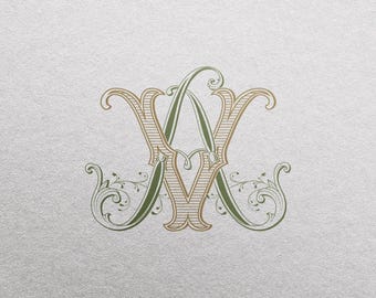 Wedding Monogram (AV): Elegant Initial Logo (Digital Download)