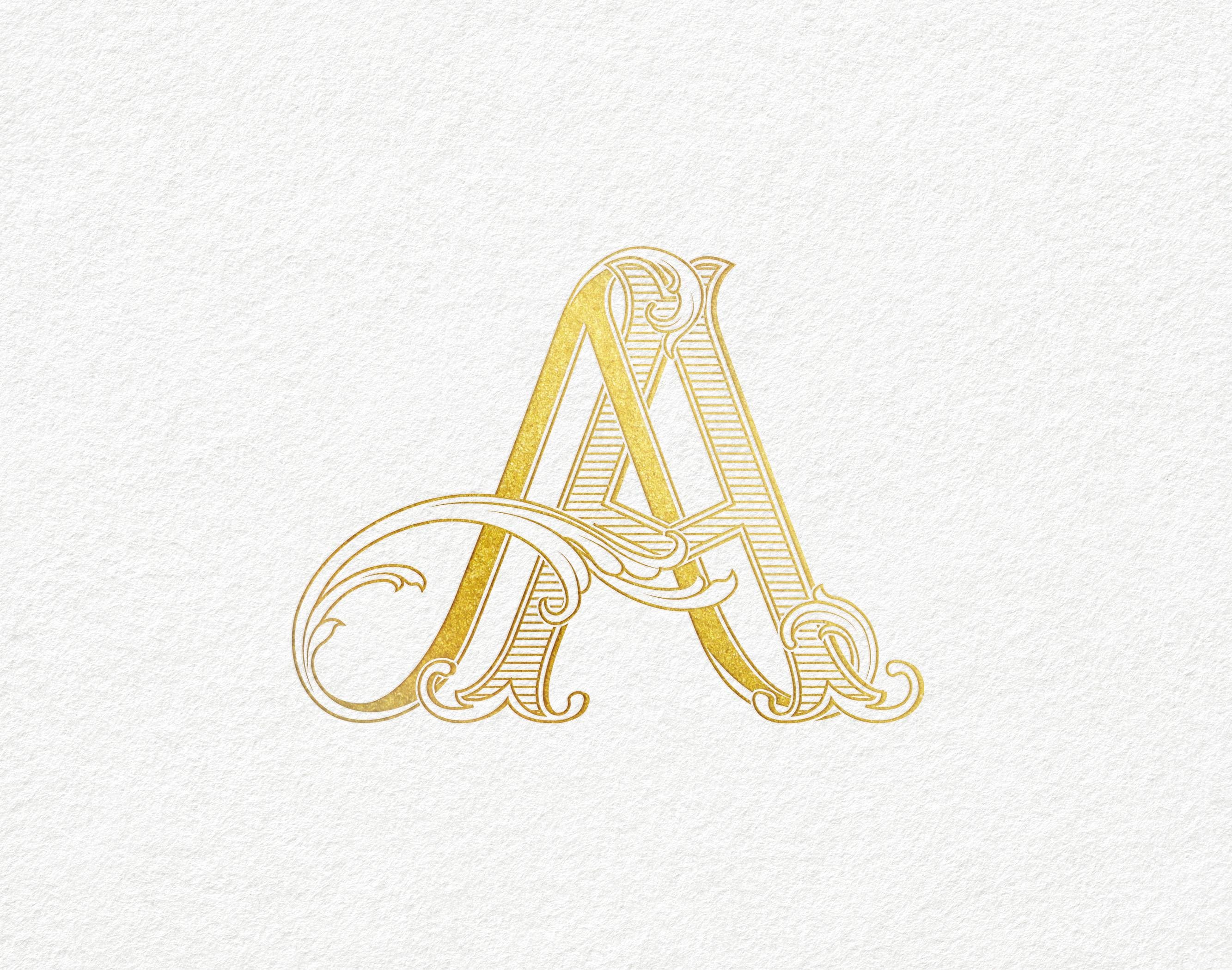 Buy Wedding Monogram From Initials AA | Color Editable Vector