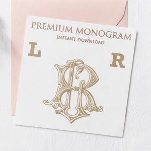 LR RL Wedding Duogram, Wedding Monogram | Wedding Logo | Invitation Logo | Stationery Letterhead | Home Decor | Family Initials | Crest