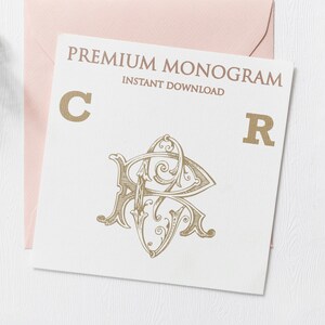 CR RC (V2) Wedding Duogram, Wedding Monogram | Wedding Logo | Invitation Logo | Stationery Letterhead | Home Decor | Family Initials | Crest