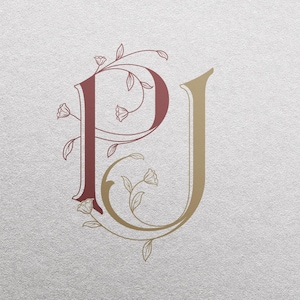 2-Letter Monogram (PJ) | Digital Download Only - Wedding Monogram SVG, Personal Logo, Wedding Logo for Wedding Invitations