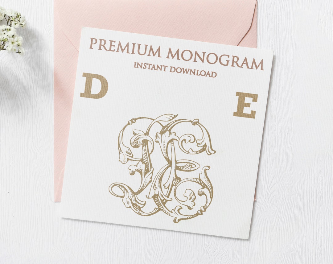 Vintage Wedding Monogram Logo: DE Duogram (digital Download) - Etsy