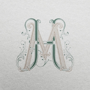 Wedding Monogram SVG - HM | Letters H & M are combined as a color editable logo for wedding invitations, personalized gifts, and decor