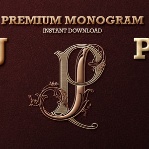 2 Letter Monogram with Letters JP | Digital Download - Wedding Monogram SVG, Personal Logo, Wedding Logo for Wedding Invitations