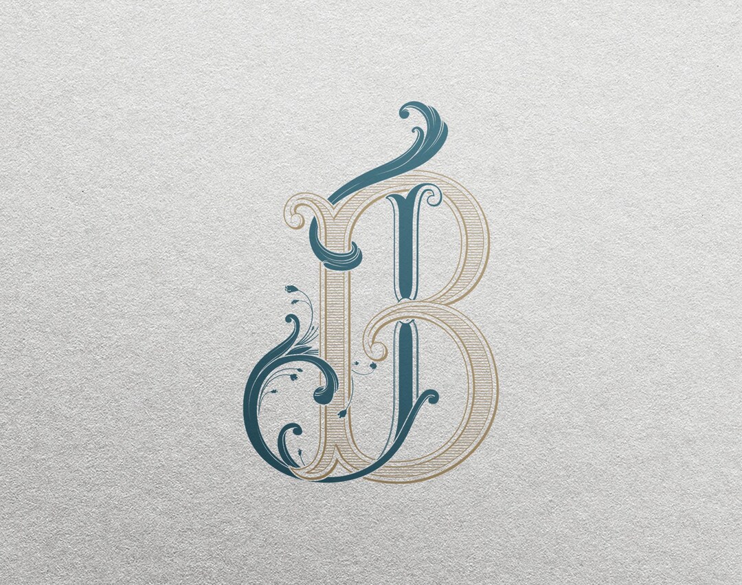 JB 2-letter Monogram | Digital Download - Wedding Monogram SVG ...