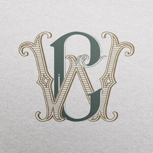 Wedding Monogram or Personal Logo with Initials CW | Color editable vector design for wedding invitations, personalized gifts, and decor
