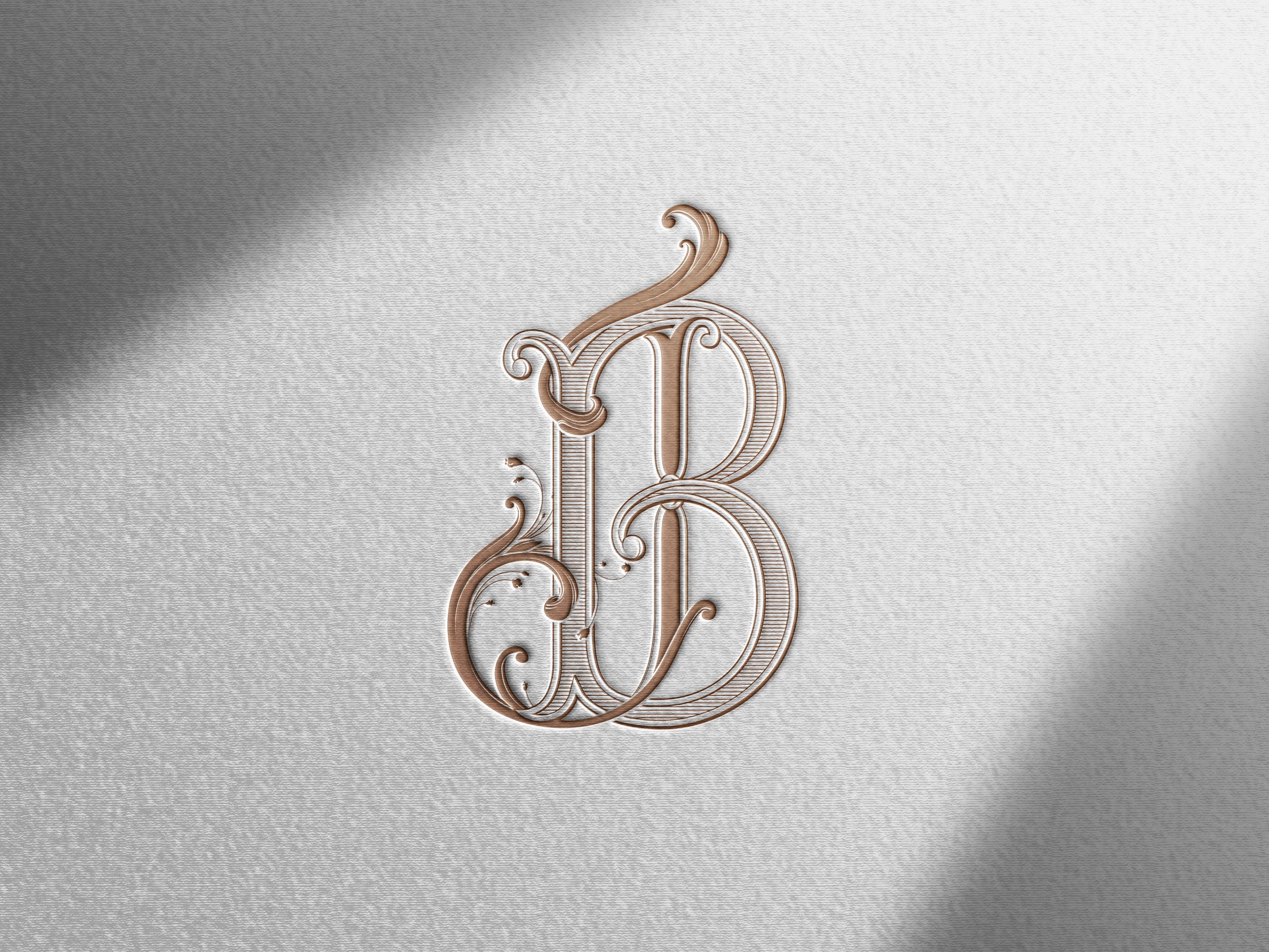 JB BJ Wedding Monogram Logo J-B J Sprout B Pinnacle 2 Letter | Etsy
