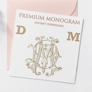 MM MM Wedding Duogram, Wedding Monogram | Wedding Logo | Invitation Logo |  Stationery Letterhead | Home Decor | Family Initials | Crest