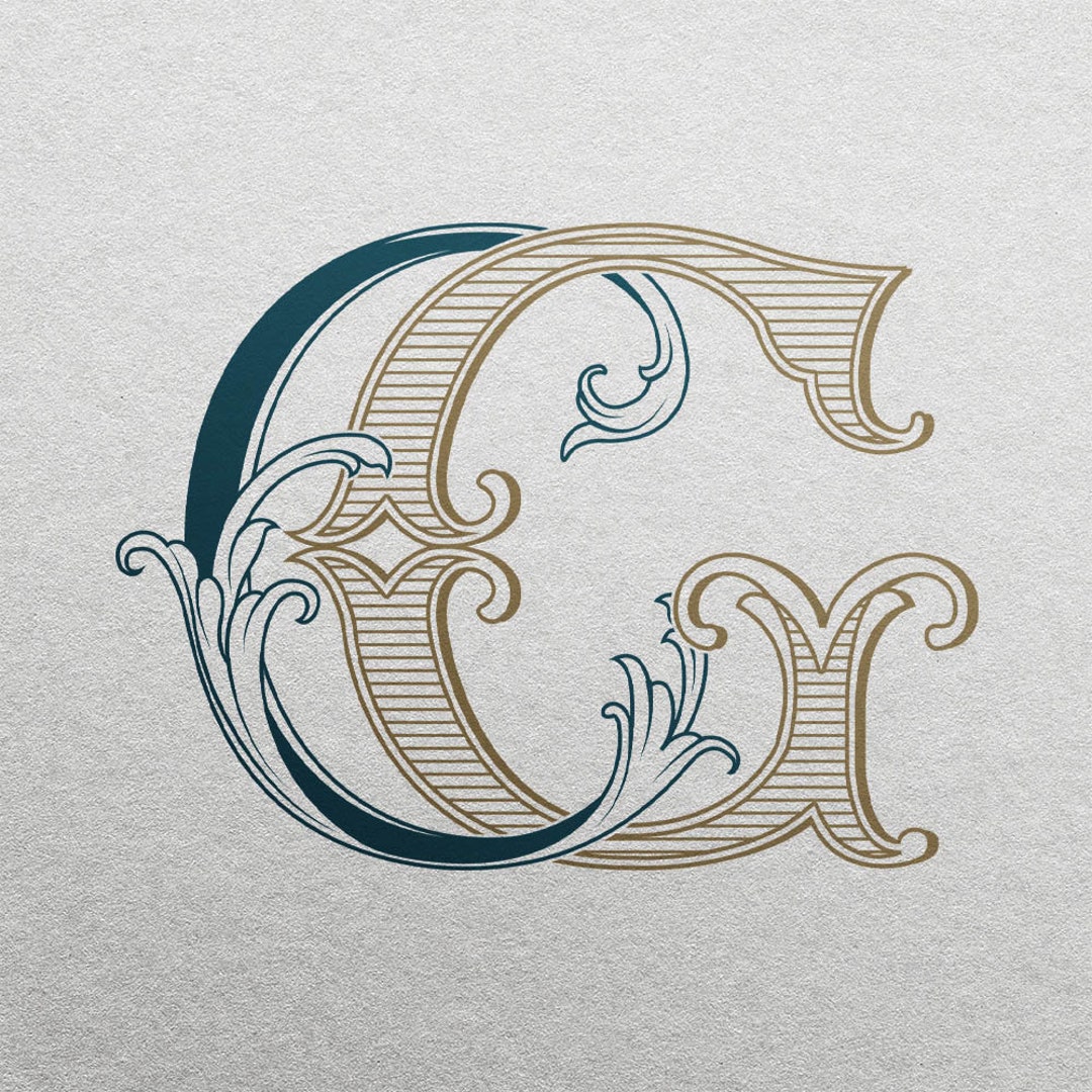 2 Letter Monogram (CG) | Digital Download Only - Wedding Monogram SVG ...