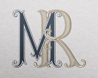 Custom Monogram Digital Download, Letter M Monogram, Wedding Monogram ...
