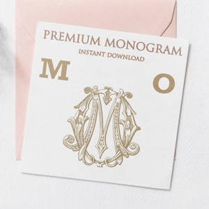 MO OM Wedding Duogram, Wedding Monogram | Wedding Logo | Invitation Logo | Stationery Letterhead | Home Decor | Family Initials | Crest