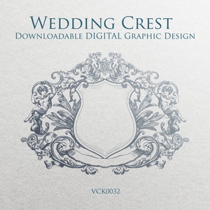 Victorian Style Wedding Crest | A ready-to-download scalable vector graphic (SVG) design to frame your monogram or initials - VCK0032