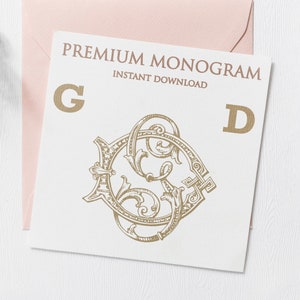 GD,DG Wedding Duogram, Wedding Monogram | Wedding Logo | Invitation Logo | Stationery Letterhead | Home Decor | Family Initials | Crest