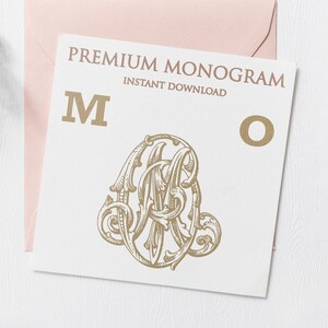 MO OM V.3 Wedding Duogram, Wedding Monogram | Wedding Logo | Invitation Logo | Stationery Letterhead | Home Decor | Family Initials | Crest
