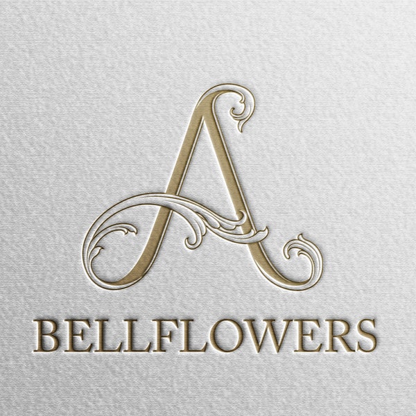 Single Letter Monogram for Invitations to Weddings, Baby Showers, Newborn Announcements, Save the Date, Kids Room Decor | BELLFLOWERS Style
