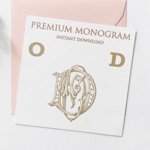 OD DO Wedding Duogram, Wedding Monogram | Wedding Logo | Invitation Logo | Stationery Letterhead | Home Decor | Family Initials | Crest