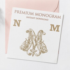 NM MN Wedding Duogram, Wedding Monogram | Wedding Logo | Invitation Logo | Stationery Letterhead | Home Decor | Family Initials | Crest