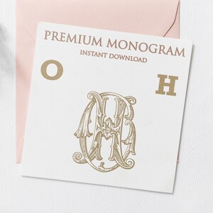 OH HO Wedding Duogram, Wedding Monogram | Wedding Logo | Invitation Logo | Stationery Letterhead | Home Decor | Family Initials | Crest