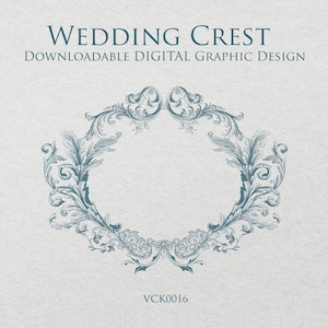 Crista de casamento estilo vitoriano | Um design gráfico vetorial escalável (SVG) pronto para download para enquadrar seu monograma ou iniciais - VCK0016
