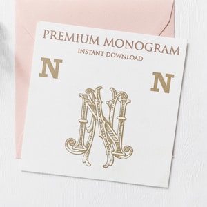NN NN Wedding Duogram, Wedding Monogram | Wedding Logo | Invitation Logo | Stationery Letterhead | Home Decor | Family Initials | Crest
