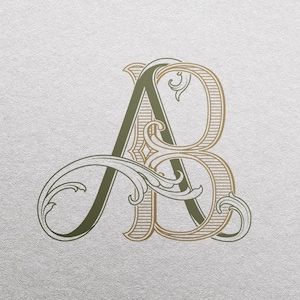 2 Letter Monogram with Initials AB | Digital Download - Wedding Monogram SVG, Personal Logo, Wedding Logo for Wedding Invitations