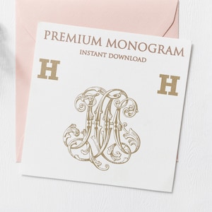 HH HH V.3 Wedding Duogram, Wedding Monogram | Wedding Logo | Invitation Logo | Stationery Letterhead | Home Decor | Family Initials | Crest