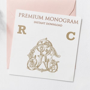 RC CR Wedding Duogram, Wedding Monogram | Wedding Logo | Invitation Logo | Stationery Letterhead | Home Decor | Family Initials | Crest
