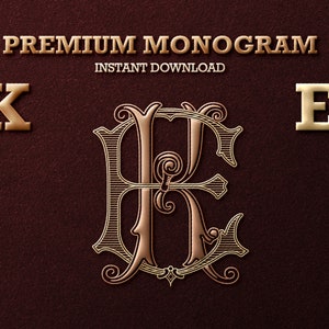 2 Letter Monogram with Letters KE | Digital Download - Wedding Monogram SVG, Personal Logo, Wedding Logo for Wedding Invitations