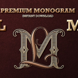 2 Letter Monogram with Letters LM | Digital Download - Wedding Monogram SVG, Personal Logo, Wedding Logo for Wedding Invitations