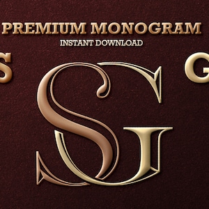 2 Letter Monogram with Letters SG | Digital Download - Wedding Monogram SVG, Personal Logo, Wedding Logo for Wedding Invitations
