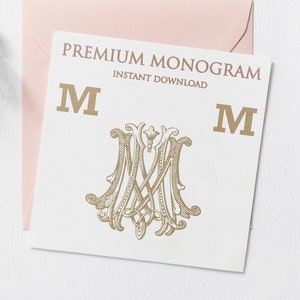 MM MM V.3 Wedding Duogram, Wedding Monogram | Wedding Logo | Invitation Logo | Stationery Letterhead | Home Decor | Family Initials | Crest