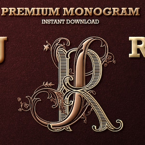 2 Letter Monogram with Letters JR | Digital Download - Wedding Monogram SVG, Personal Logo, Wedding Logo for Wedding Invitations