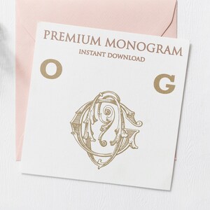 OG GO Wedding Duogram, Wedding Monogram | Wedding Logo | Invitation Logo | Stationery Letterhead | Home Decor | Family Initials | Crest