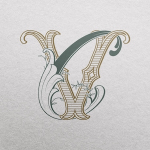 Wedding Monogram or Personal Logo with Initials CV | Color editable vector design for wedding invitations, personalized gifts, and decor