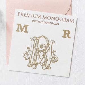 MR RM V.2 Wedding Duogram, Wedding Monogram | Wedding Logo | Invitation Logo | Stationery Letterhead | Home Decor | Family Initials | Crest