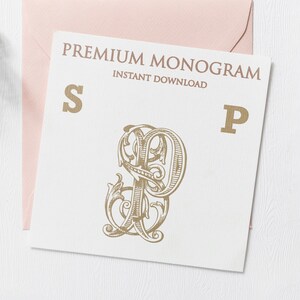 SP PS Wedding Duogram, Wedding Monogram | Wedding Logo | Invitation Logo | Stationery Letterhead | Home Decor | Family Initials | Crest