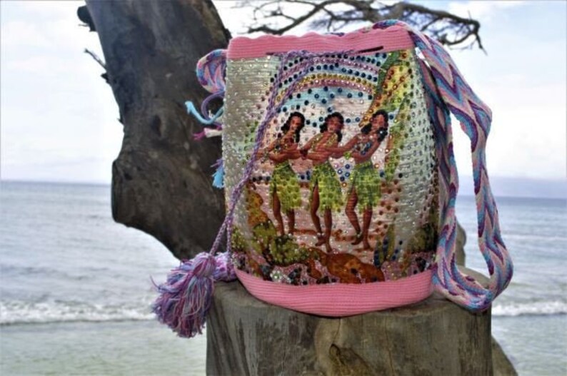 Maui Hawaiiluxury Wayuu Mochila Bag Handmade Crystal Etsy