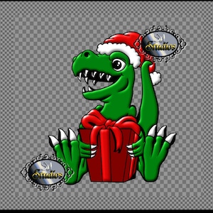 Design Element: transparent santa dino clipart sublimation design, transparent png file cricut print & cut download SYIdesigns