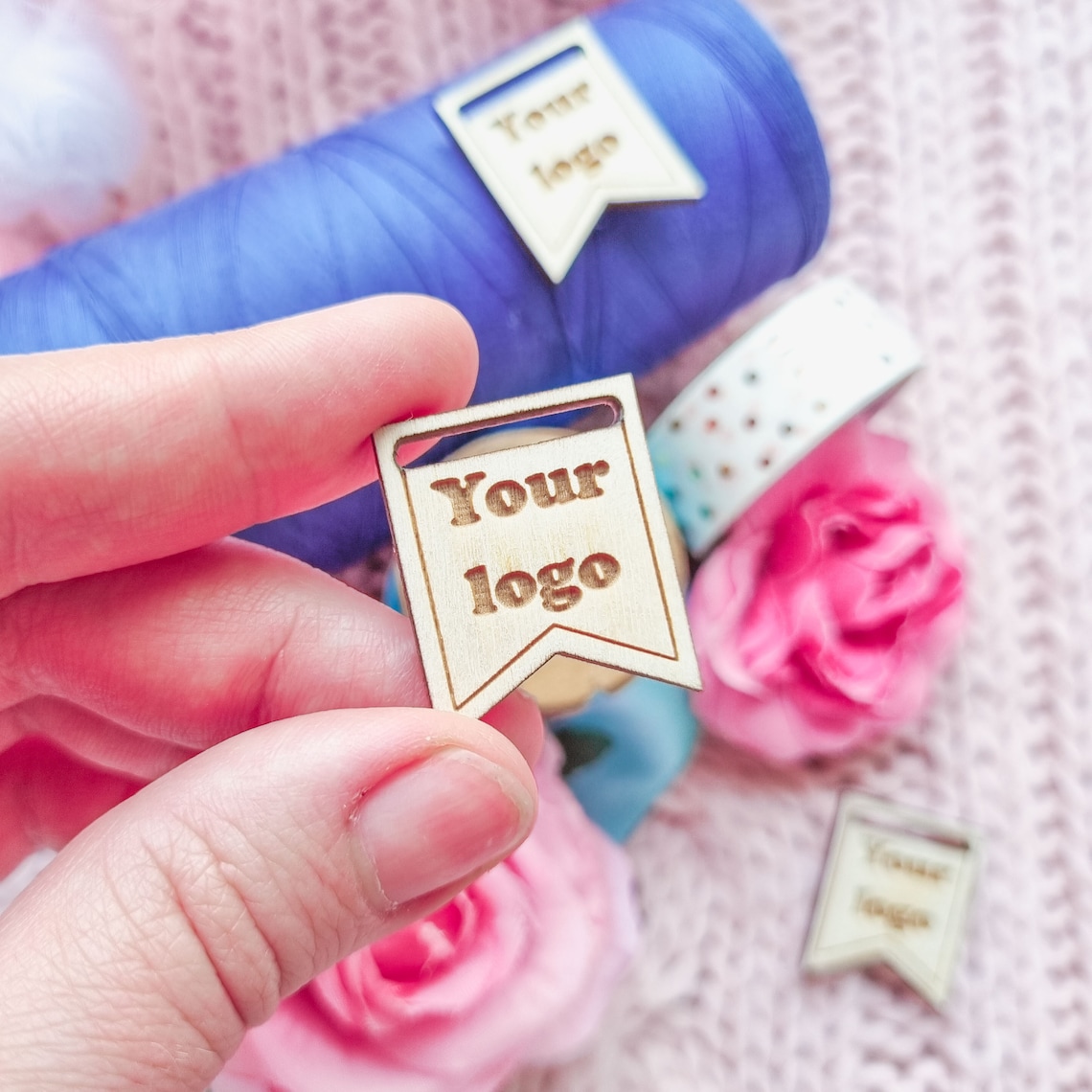 Flag label with logo personalized banner from plywood Etsy