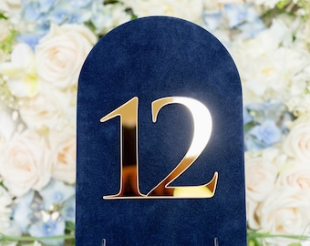 Velvet Table Number, Monogram 3D Gold Plexi