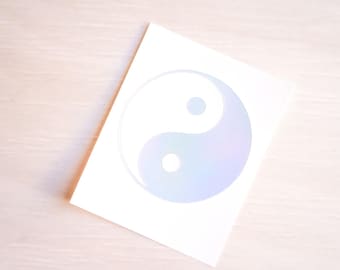 Yin and Yang Symbol Decal | Cute Holographic Shiny Vinyl Decal | Customize Laptop, Tablet, Switch, Computer and more!