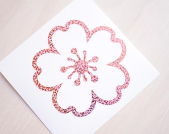 Holographic Cute Sakura Flower Vinyl Decal | Holographic Vinyl | Great for Customizing Laptop, Phone, Switch, Car Decal, Binders, and more!